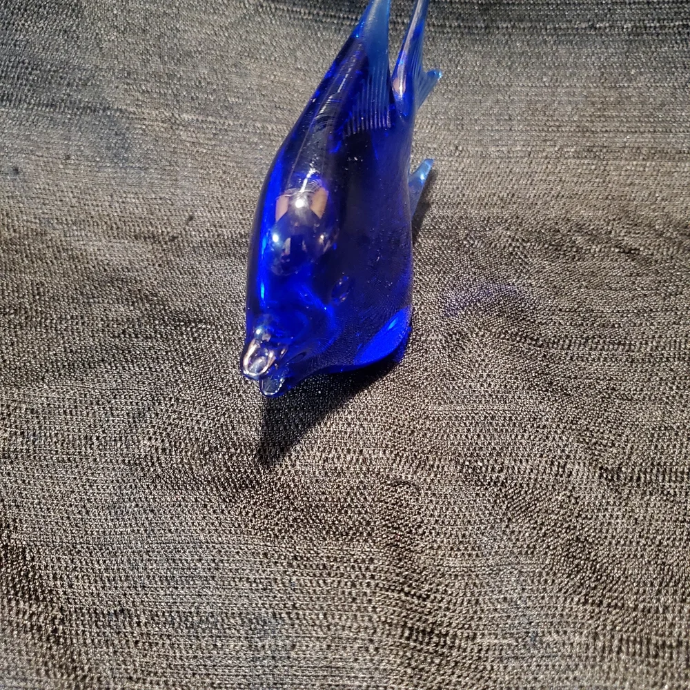 Blue Glass Fish Figurine